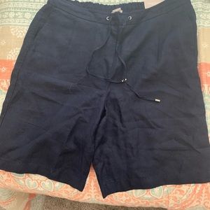 Navy linen shorts